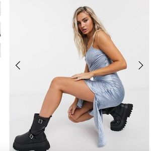 Violet Romance cami strap satin slip dress